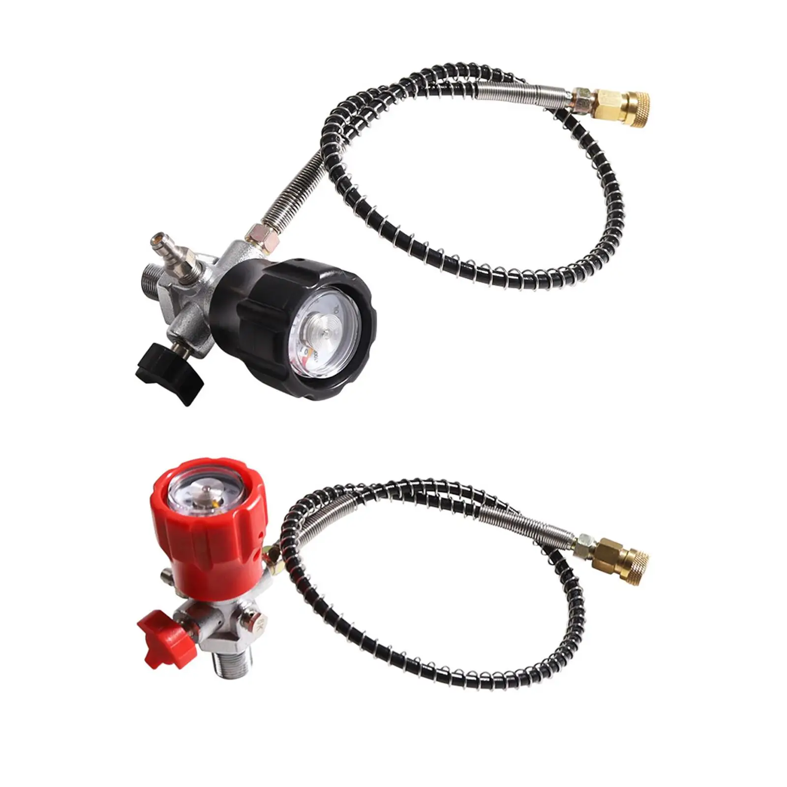 

Fill Station Charging Adapter Hose Accessory Part 24inch Hose with 6000PSI Gauge Cylinder Refill Adapter for Air Tank Pumps