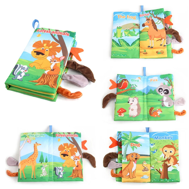 0-36M Baby Early Learning Toy Tail Cloth Book Puzzle Parent-child Interactive Sound Paper Infants Activity Toys for Babies 4