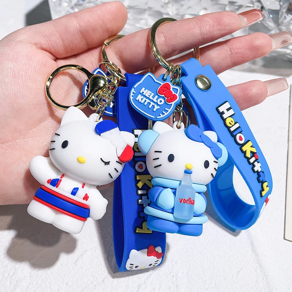 Kawaii Sanrio Hello Kitty Keychain Cartoon Car Key Ring Dolls