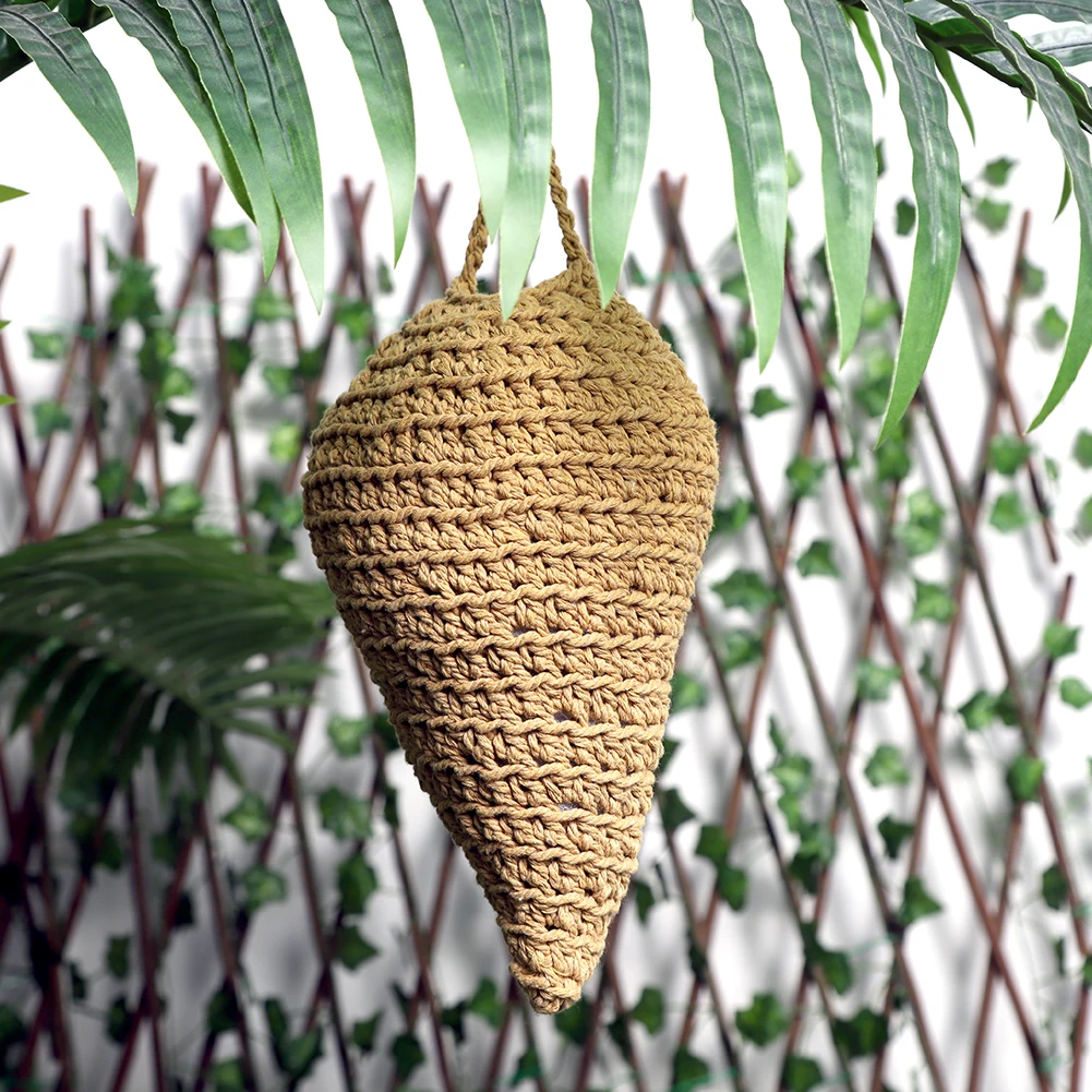 Crochet Wasp Nest Decoy Wasp Deterrent Decoy Faux Hornets Nest Repellent Hanging for Housewarming Gift