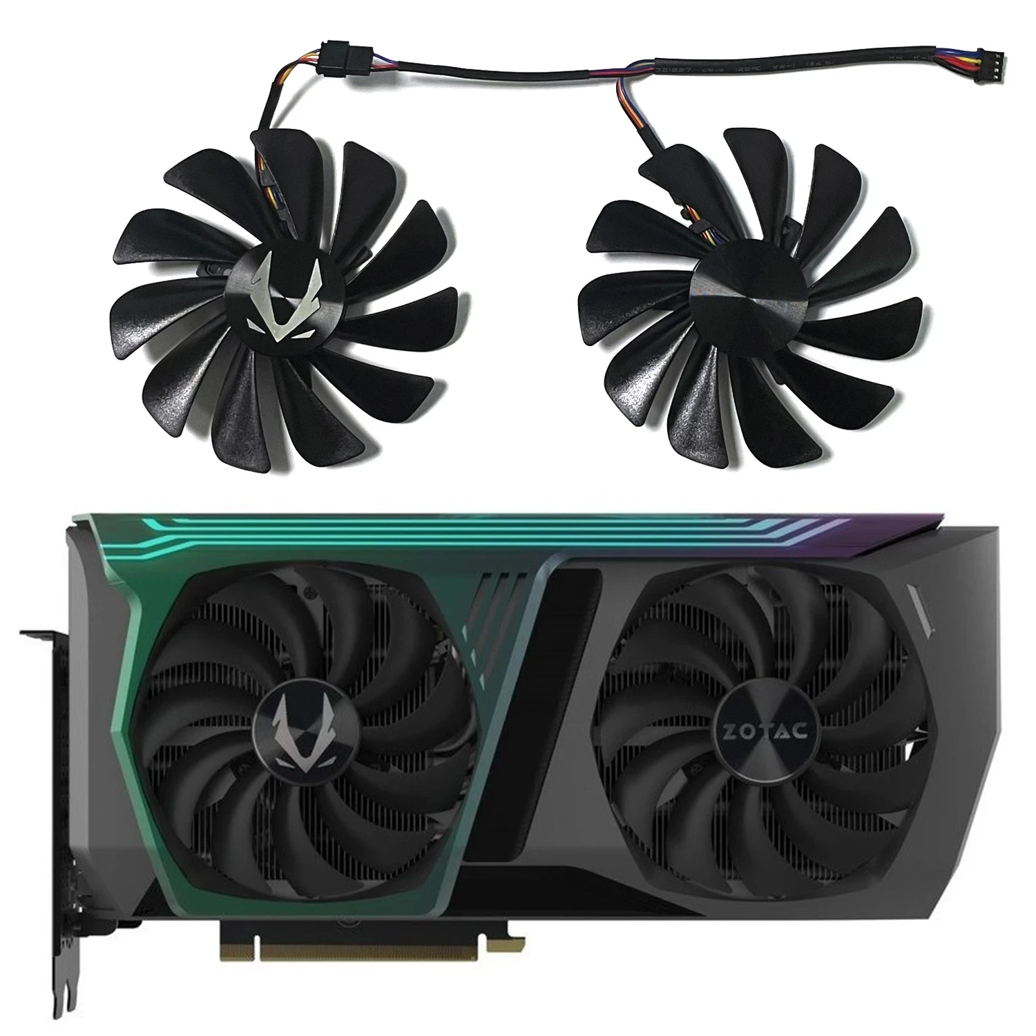 2 Pezzi Nuovo 95Mm Dc Dc 12V 0.45A Rtx 3070 Gpu Cooler Per Zotac Gaming Geforce Rtx 3070 Amp Holo Doppia Ventola Grafica