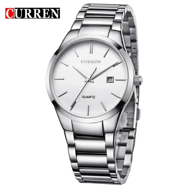 Curren 8106 كوارتز العلامة الرجال ساعة عادية كامل الصلب الفاخرة الذكور ساعة معصم رجال الأعمال 4
