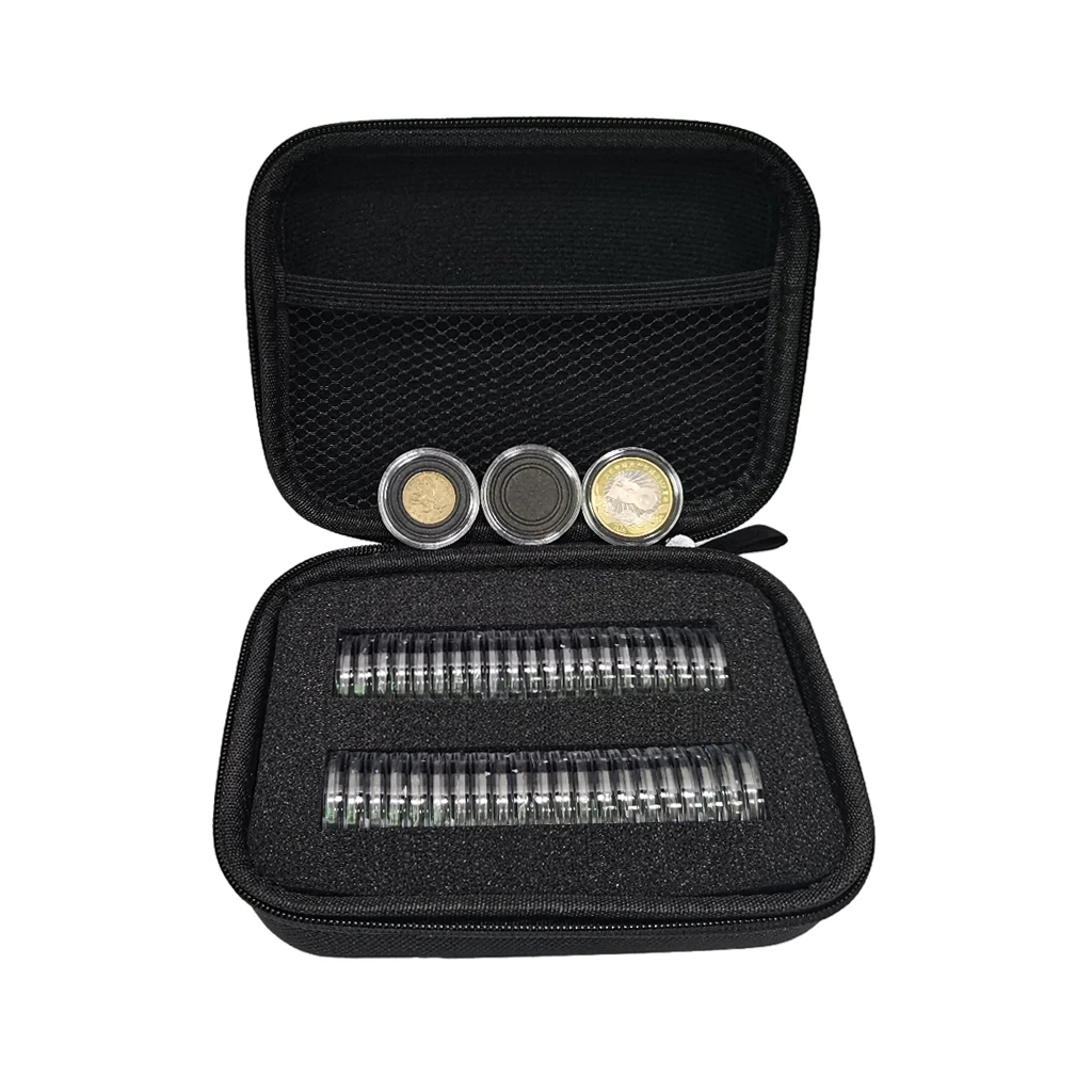 동전 캡슐 케이스, 동전 거치대 정리함 수집 소모품용 보관 가방, 17mm, 20mm, 25mm, 27mm, 42 개,  30mm-Freehip.co.kr