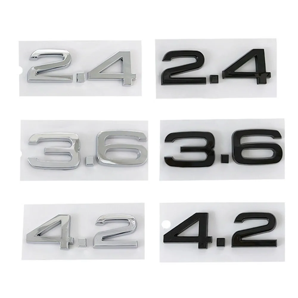 2.4 3.6 4.2 Logo Per Audi A4 B7 Tt Q5 Q7 Adesivi Laterali Parafango Auto Adesivi Paraurti Posteriore Porta Posteriore Tronco Logo Posteriore