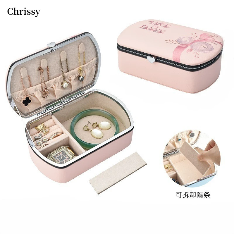 

Vintage Peony Travel Portable Jewelry Box Earrings Studs Ring Jewelry Storage Box Joyeros Organizador De Joyas