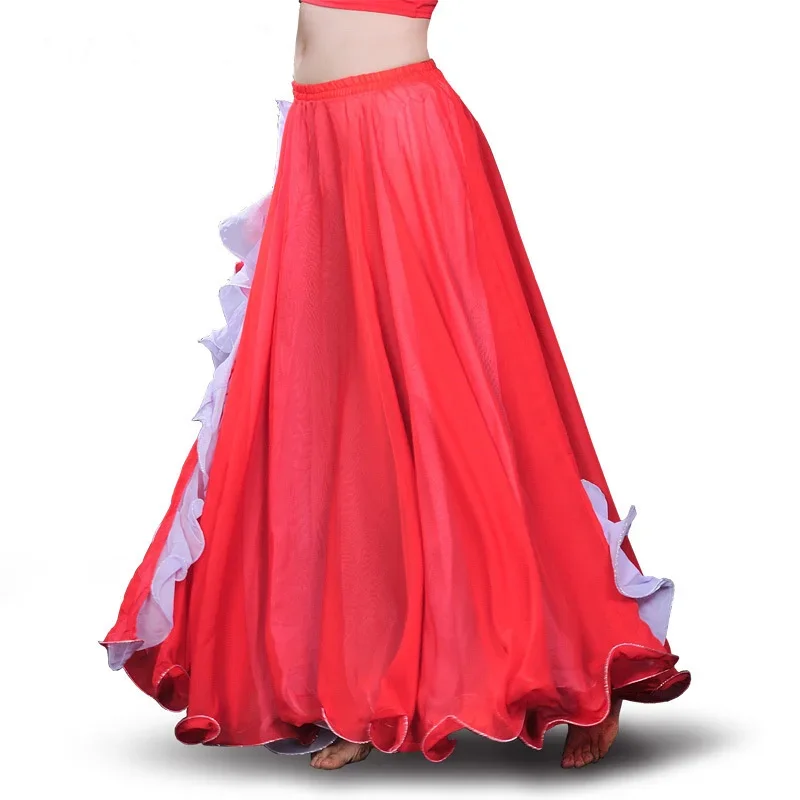 

Chiffon Belly Dance Skirt Slit Tribal Bellydance Skirts Belly Dancer Costumes for Women Carnival Outfit