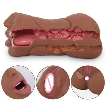 Blowjob Masturbator for Men Silicone Pussy Butt Masturbation Tools Orgasm Masturbation Cup Anal Oral Sex Vagina Adult Sex Toy 18 4