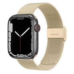 Stainless Steel Metal Strap for Apple Watch - Elegant Bracelet Band (Retro Gold)