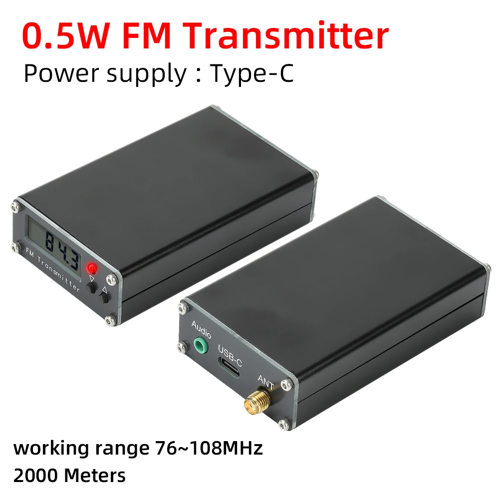 2000 Meter FM-Transmitter 0,5 W Digitalanzeige FM-Transmitter Stereo 76–108 MHz Typ-C-Schnittstelle mit 320 wählbaren Frequenzen – Detail 3