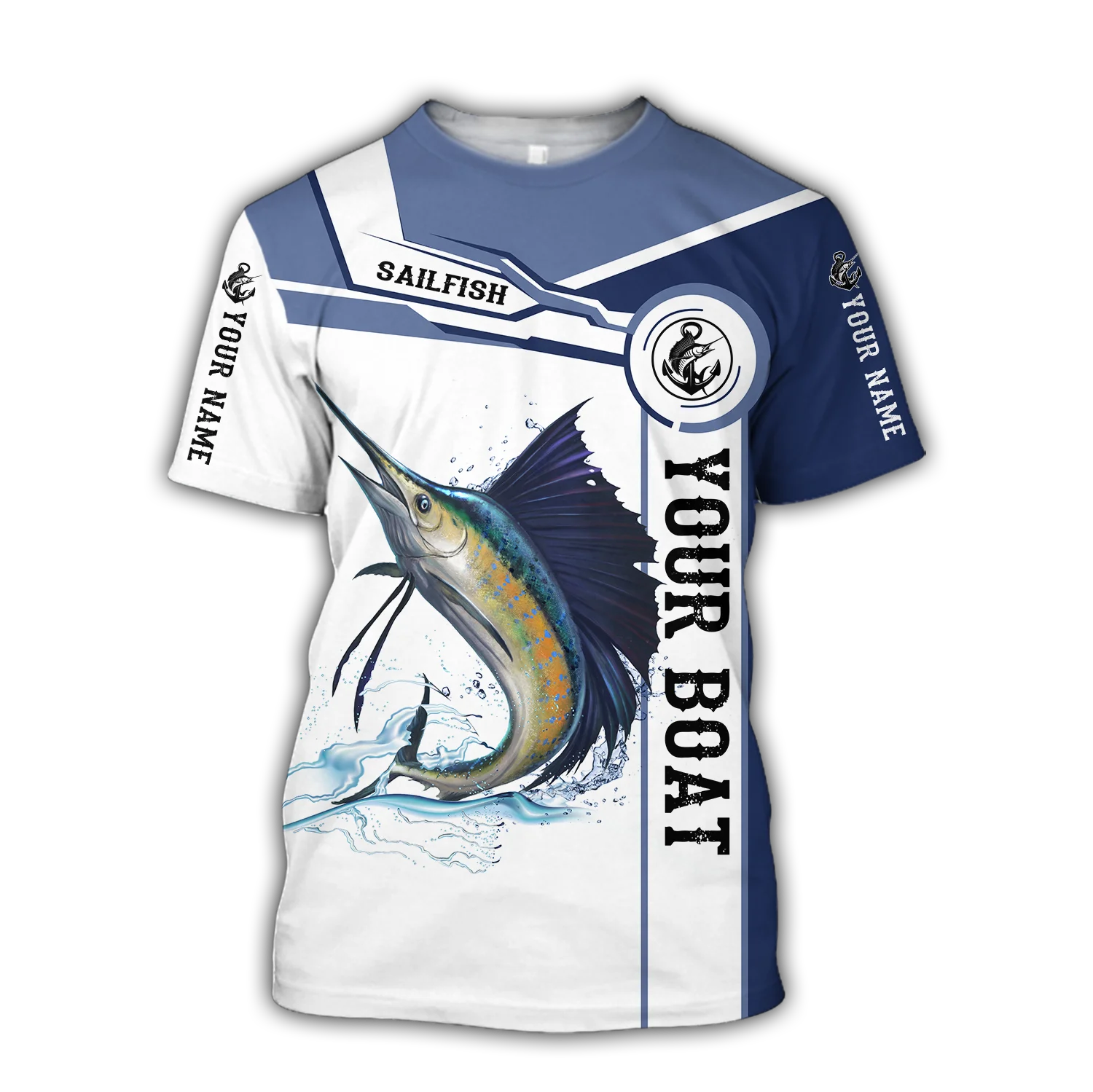 Tuna / Marlin Fishing Custom Name 3D Printed Mens t shirt Cool Summer  Fashion Unisex Short sleeve T-shirt Casual Tee tops TX249