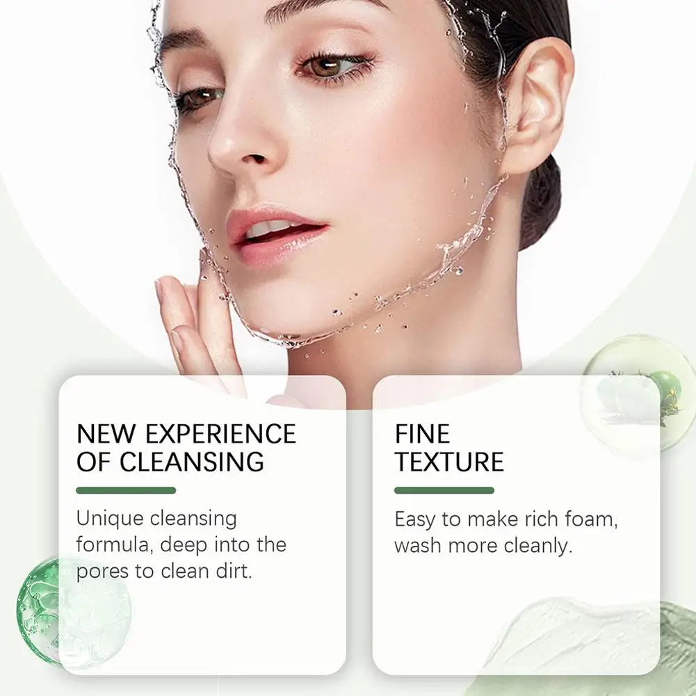 Green Tomato Clay Mask,Fully Green Tomato Clay Mask Cleanser, Green Tea Exfoliating Gel Cleanser Nourishing Cleanser Facial Care 3