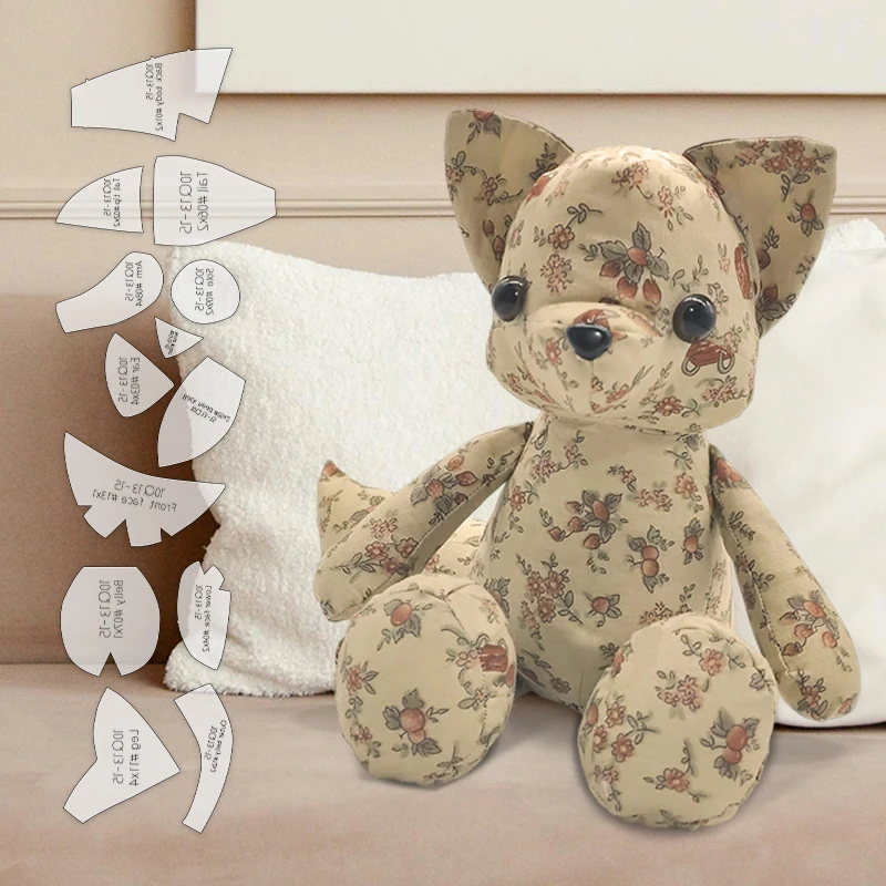NUBECOM 13pcs Fox Making PET Quilting Templates DIY Fox Shape Pattern Sewing Stencils Handcrafted Decorations Birthday Gifts