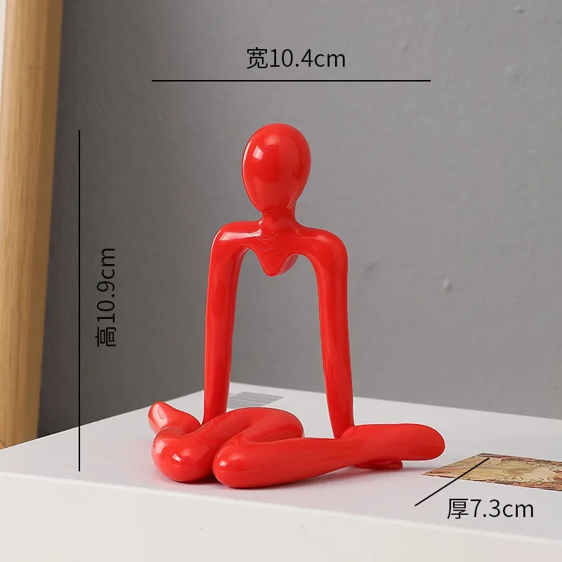 Nordic Light Luxury Abstract Figure Decorative Sitting Statue Ornament