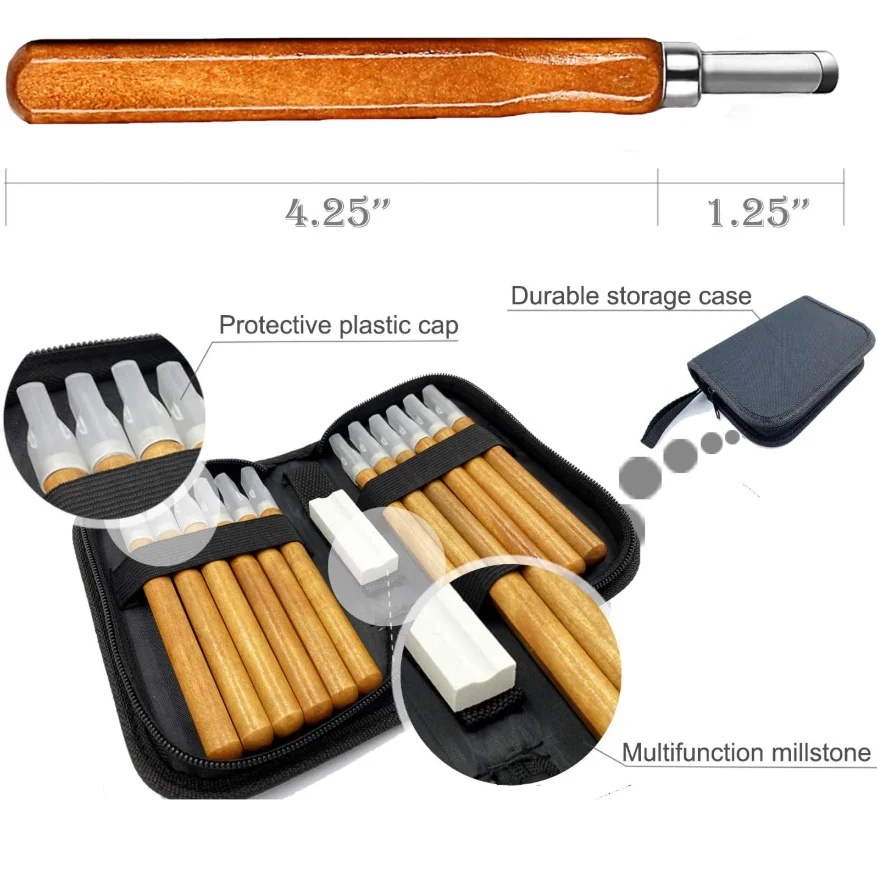 12pcs/set Wood Handle Wood Carving Chisel Scalpel Tools Set Cutter Wood Carving Knife Set Hand Tool Kit 3