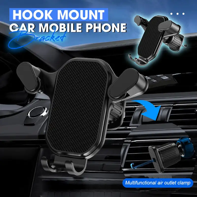 

Hook Mount Car Mobile Phone Bracket The New Car Mobile Phone Rack Upside-Down Hook Is Firmly On The Car The Horizontal And Verti