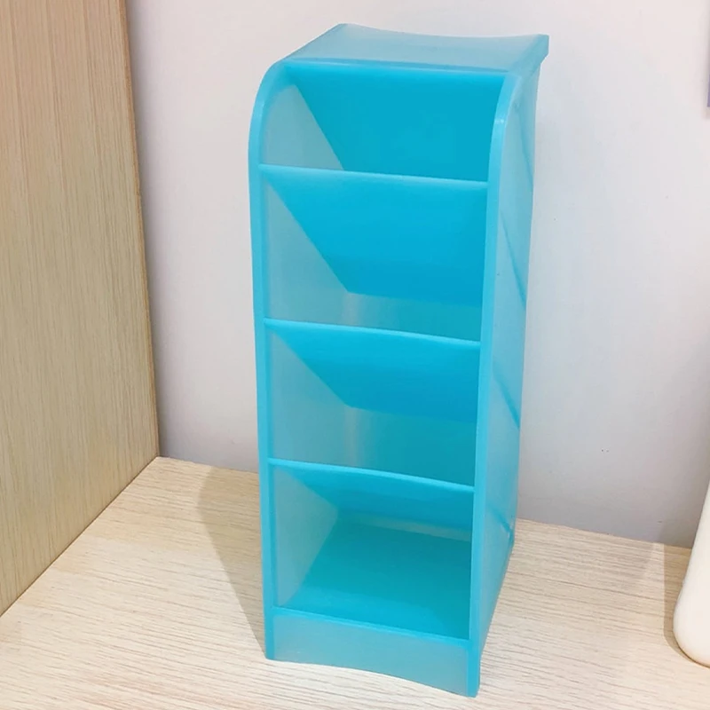 1pc Candy Color 4 Grid Desktop Pen Holder Kawaii Small Big Size Makeup Brushes Lipstick Pens Storage Organizer School Stationery 4
