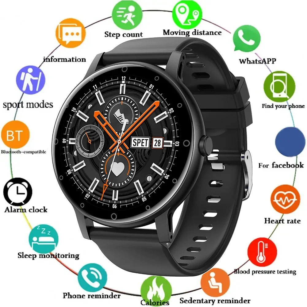 

2024 Smart Watch Round Smartwatch Bluetooth Call Men Women Fitness Tracker Bracelet Custom Watch Face Watches For Android IOS