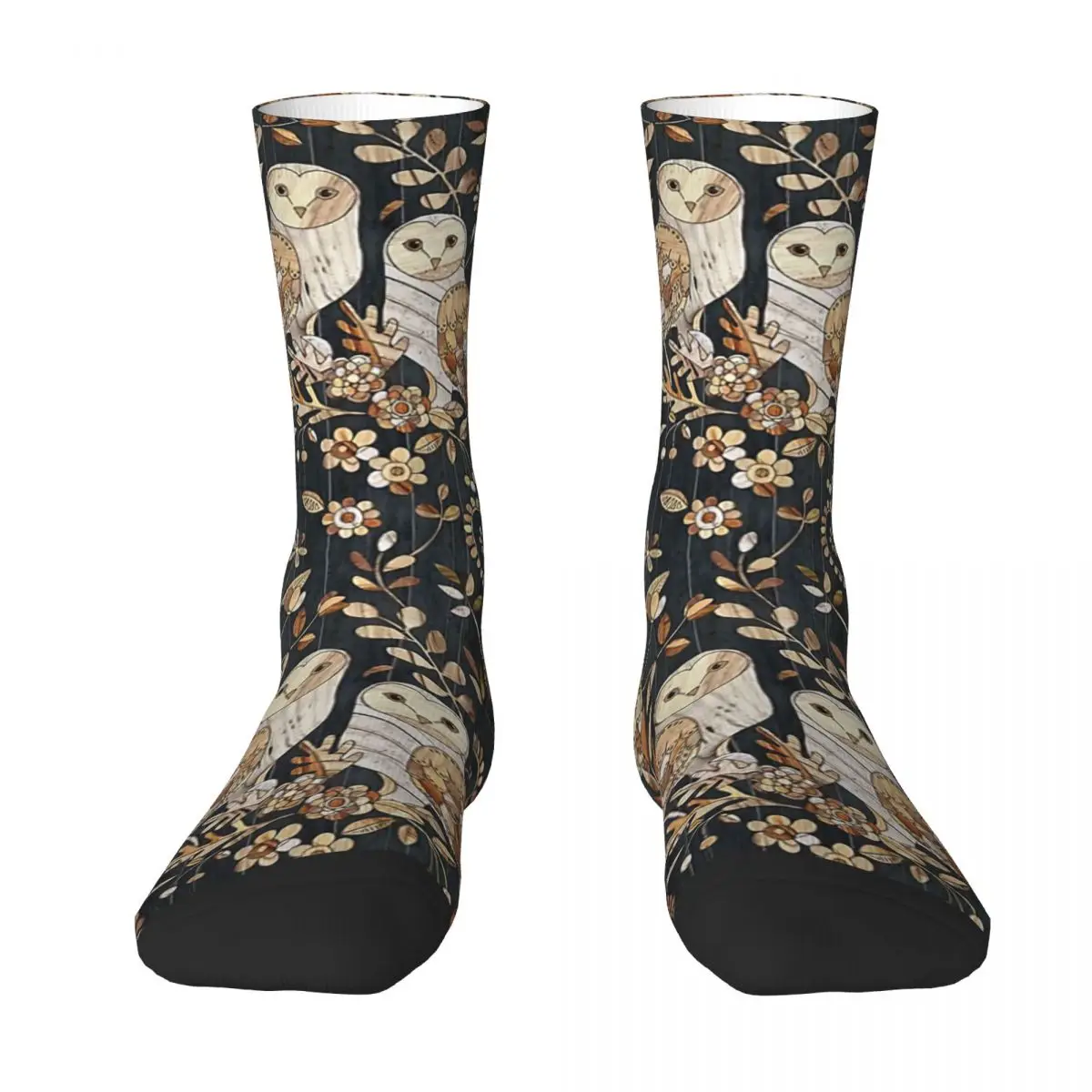 Wooden Wonderland Barn Owl Collage Adult Socks,Unisex socks,men Socks women Socks greatest rock albums collage adult socks unisex socks men socks women socks