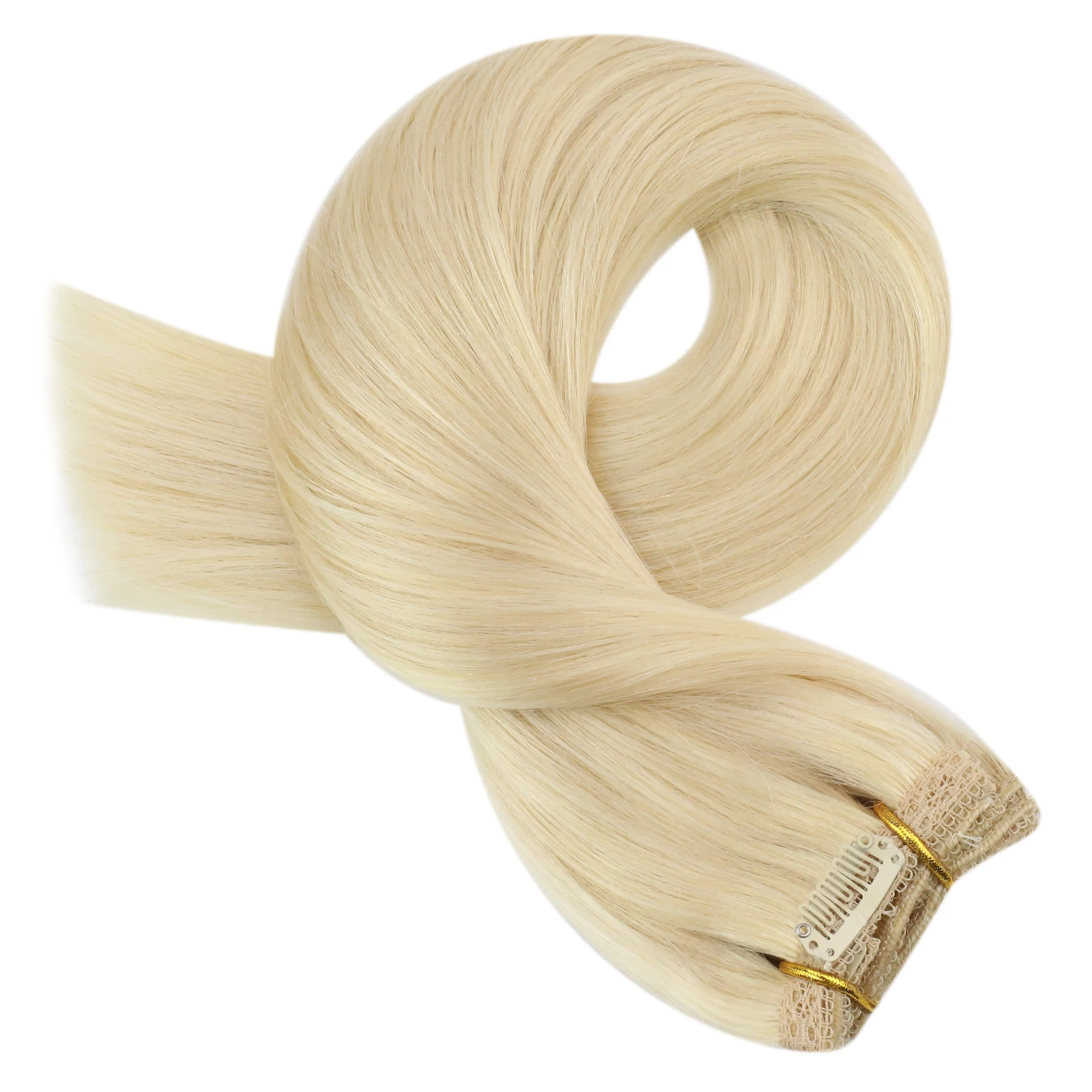 Straight Clip In Real Human Hair Extensions Full Head Brazilian Clip on For Black Women