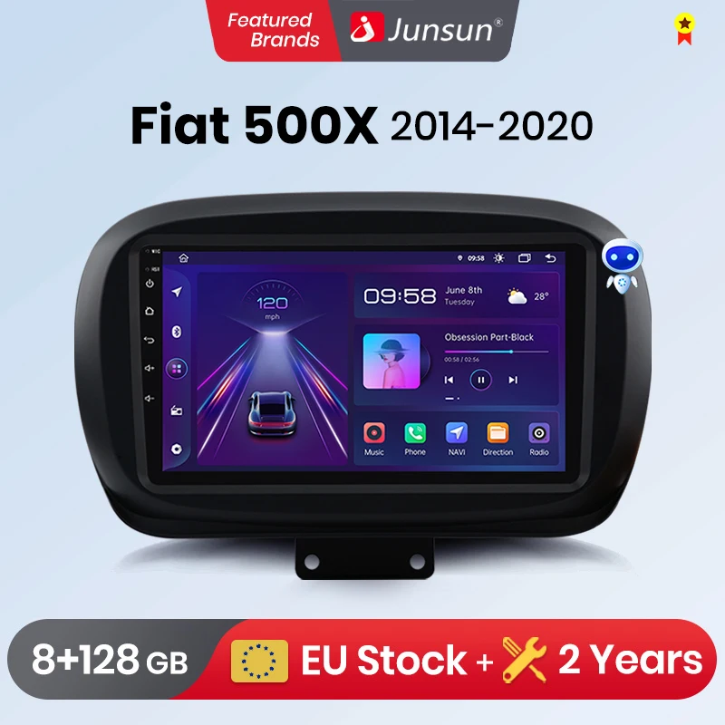 Junsun V1 Pro 8G + 128G для Fiat 500X 2014 - 2020 Android автомобильное радио видео плееры CarPlay Авто GPS No 2