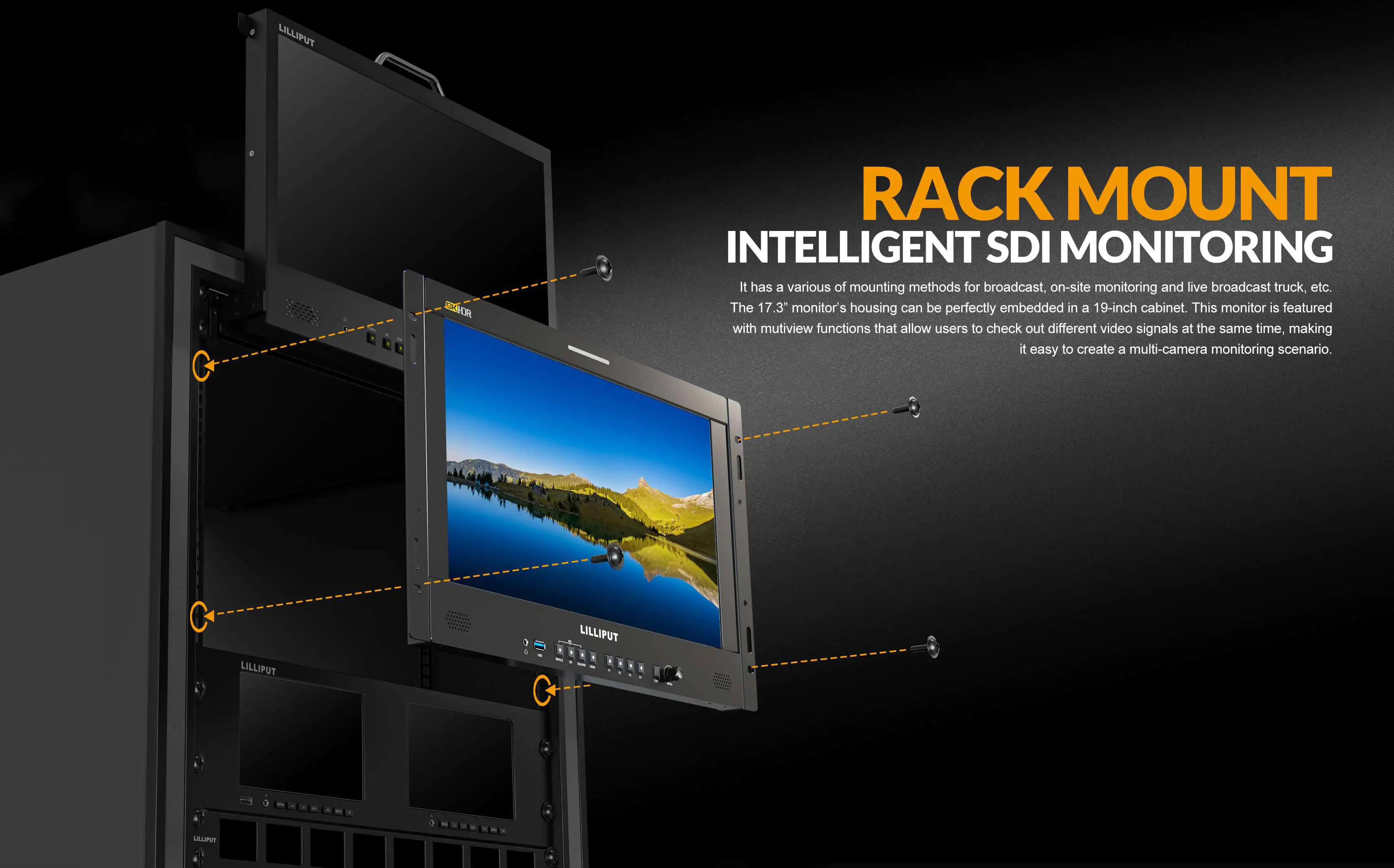 Q18-8K 17.3 inch 8K 12G-SDI 3840*2160 400nits studio production monitor Optional
