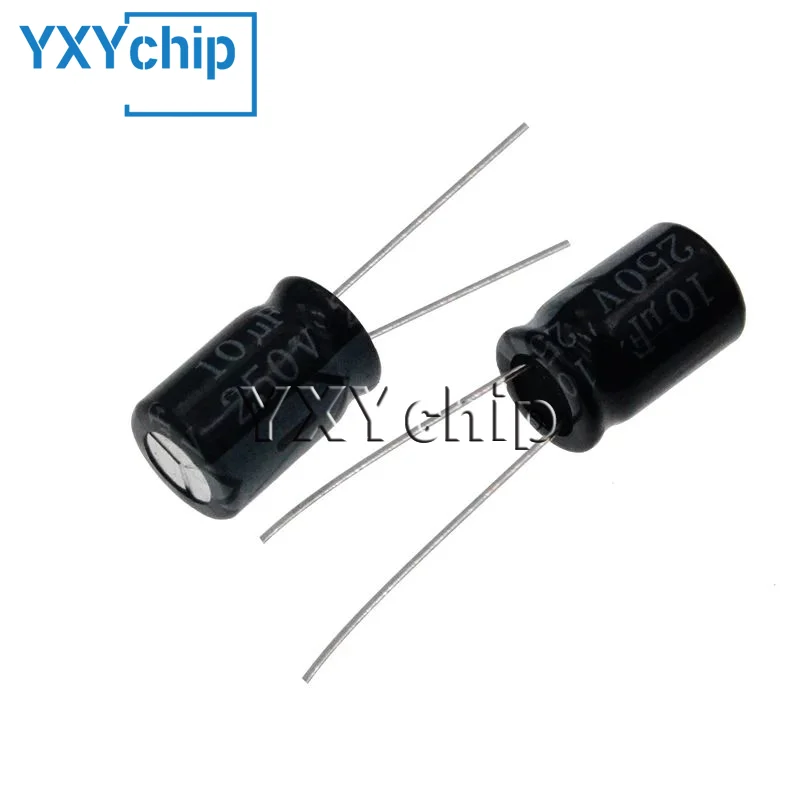 

100pcs 10uF 250V 10MFD 250WV 8*12mm Aluminum Electrolytic Capacitor Radial