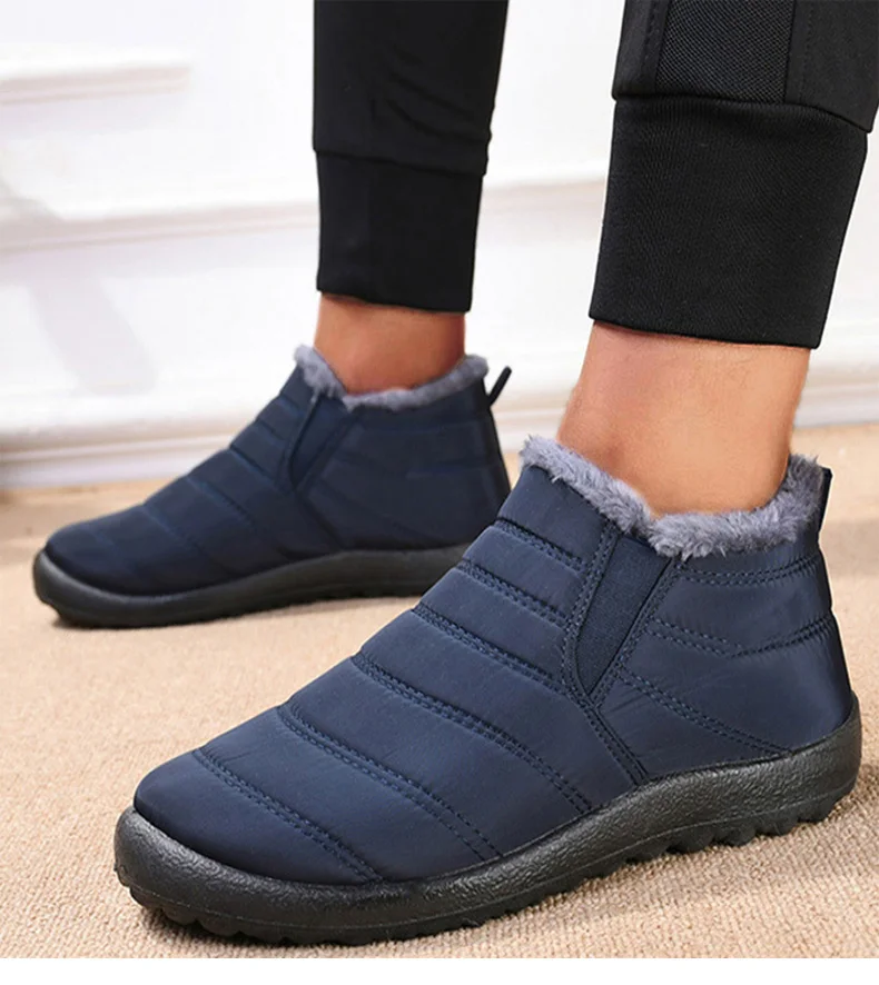 Männer Stiefel 2025, Winter Schuhe Für Mann Warm Halten Winter Stiefel Casual Pelz Botas Para Hombre Slip Auf Schnee Stiefel knöchel Männer der Schuhe – Detail 6