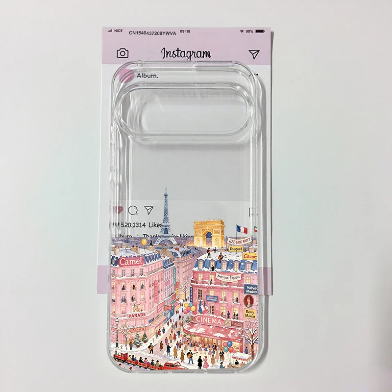 Winter Snow Street Scenery Phone Case - Clear Soft TPU Cover