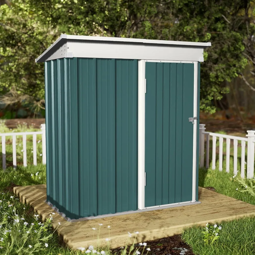 

Outdoor Storage Shed, Heavy Duty Galvanized Metal Garden Shed Backyard Storage Shed Outside Tool Storage Shed House