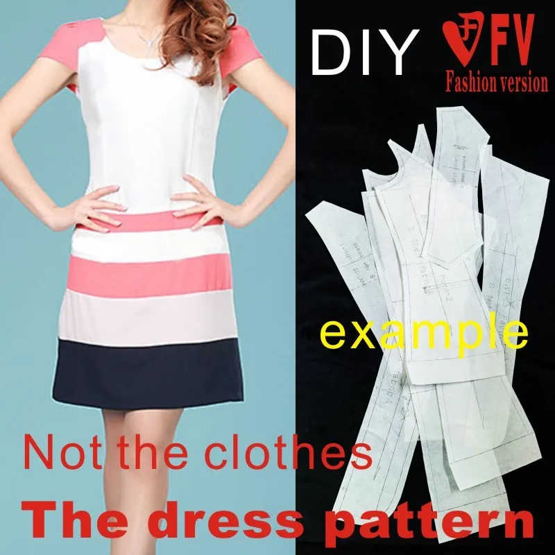 Clothing DIY The dress Dresses Sewing Pattern cutting drawing Women's Dress Sewing Template BLQ-52