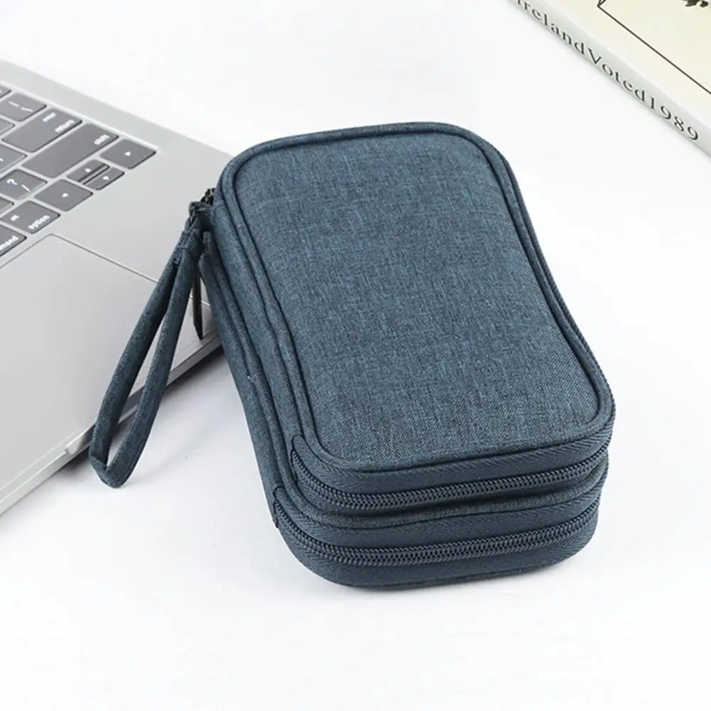 Wear-resistant  Practical Charger Data Cable USB MP3 MP4 Storage Bag Lightweight Storage Pouch Double Layer   for Home images - 6