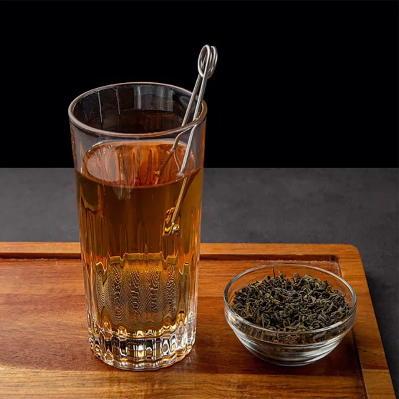 Stainless Steel Tea Ball Chain Tea Leak Handle Tea Strainer Kung Fu Tea Set Tea Infuser Tea Ceremony Accessories Mesh Sieve Tool