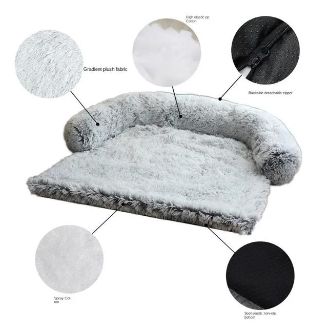 Large Washable Pet Bed Soft Plush Couch Warm Dog Bed Mat Cover Sofa Cushion Waterproof Non-Slip Dog Mat for Dogs Cat 4