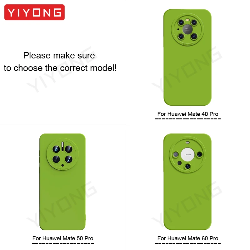 Custodia Mate60 YIYONG Square Liquid Silicone Soft Cover per Huawei Mate 60 50 40 Mate40 Mate50 Pro Custodie per telefono antiurto_voghion.com