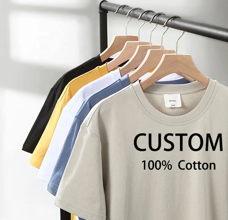 

100% cotton t shirt summer customized printing Embroidery Custom Blank vintage Black t shirt casual t-shirts pour hommes