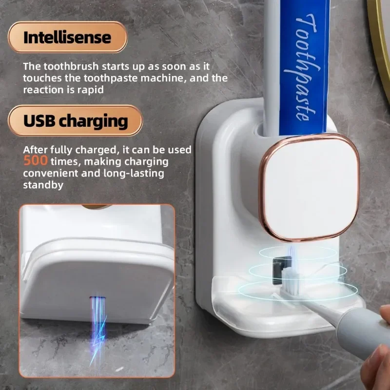 ZEXEF Smart Toothpaste Dispenser Automatic Sensor Electric Wall Mounted Tooth Paste Squeezer for Home Bathroom Accessories