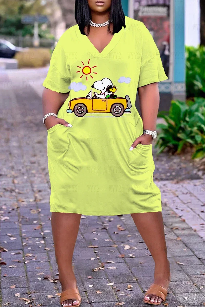 

Pocket Formal Dresses for Women Free Shipping V-neck Loose Big Size Dresses for Woman 2023 Women's Sundress Prom Clothes Skirts