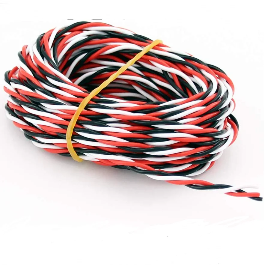 5M 16 Fuß 20 22AWG 26awg 30/60 Kern 3 Wege Twist Servo Verlängerungskabel JR Futaba Twisted Wire Lead für RC Flugzeug Zubehör – Detail 8