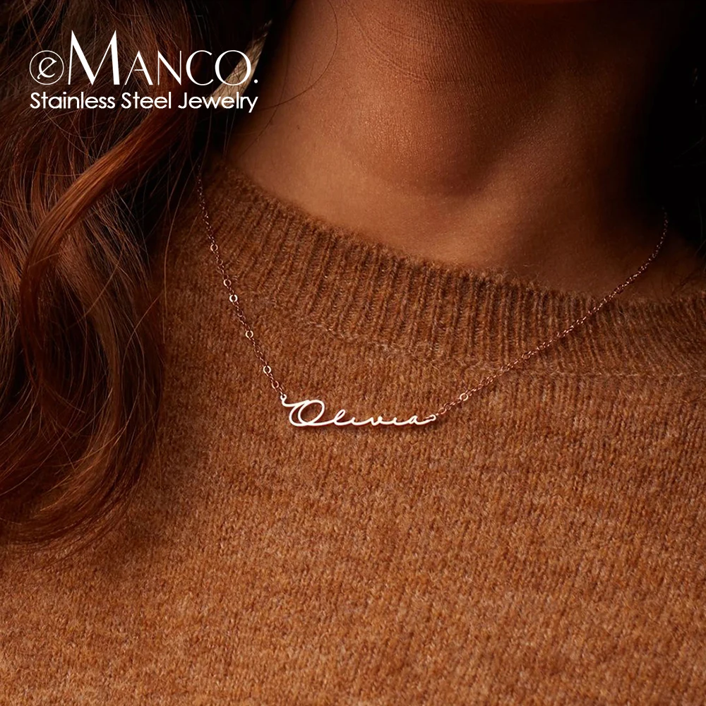 

Customized Stainless Steel Initial Name Necklace Custom Personalized Letter Choker Necklace Pendant Nameplate Gift Dropshipping