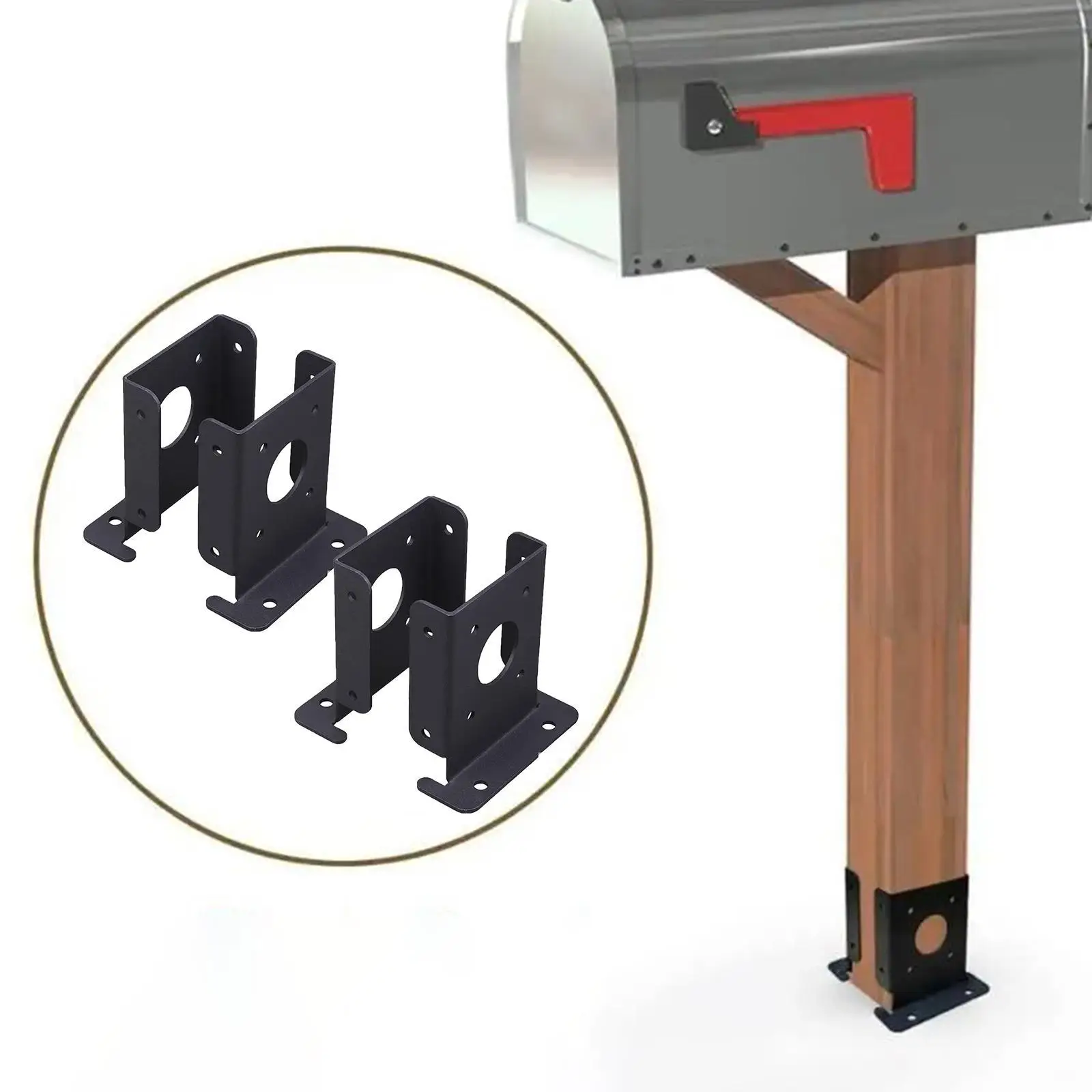 4Pcs Wood Fence Pergola Wood Fence Post Anchor Base Home Outdoor Adjustable