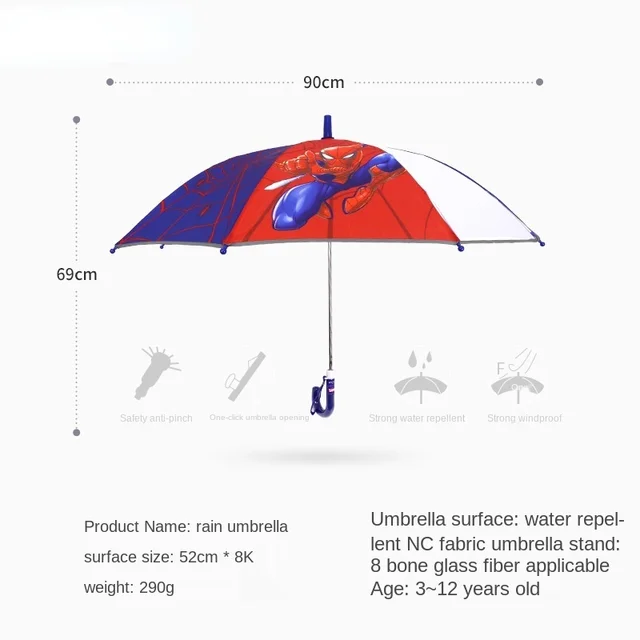 Disney Gyermekek Esernyő Férfi És Női Diák Hosszú Fogantyú Félauto Szem - Image 4
