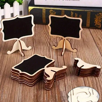 Etichette per lavagna da 10 pezzi con cavalletto Mini lavagna Segni Lavagne in legno per matrimoni Messaggio di compleanno