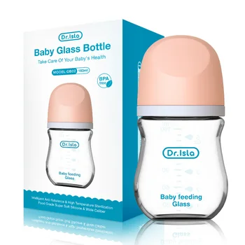 Top Sale Wide‑Caliber Glass Baby Bottle – Anti‑Flatulence (0–3 Months) 1