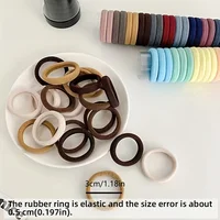 50/100pcs Boho Seamless Elastic Hair Ties-Thick Comfortable & Durable Ponytail Holders for Women - Solid Color Hair Accessories - Image 2