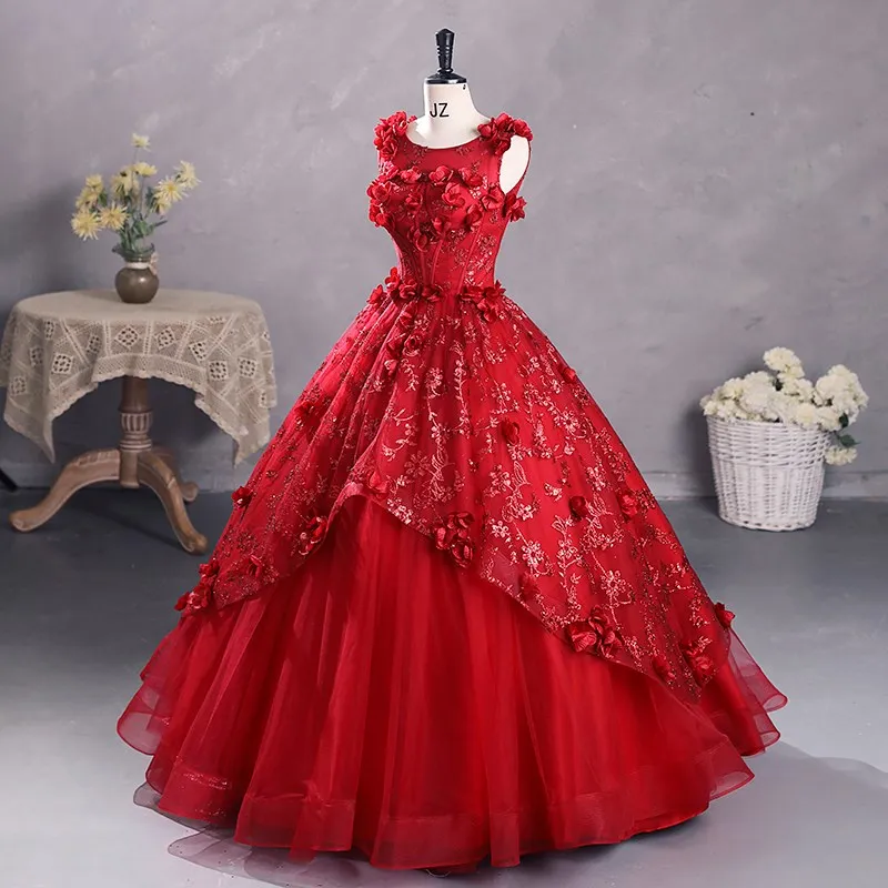 Vestidos De 15 A&ntilde;os Quincea&ntilde;eras Primrose Grass Shinny Quinceanera Dresses Flower Plus Size Ball Gown Prom Dress Mad