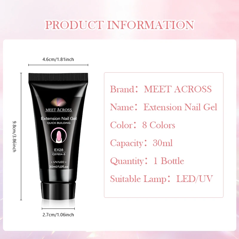 30ml 네이키드 젤리 익스텐션 젤 네일 빌드 폴리 아크릴 네일 젤 UV LED 폴리쉬 젤 손톱 연장용 퀵 익스텐션 매니큐어 글루
