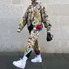 Women Casual Sport Suit Fashion Harajuku Print O Neck Tops And Pencil Pants Set Autumn Hooded Sweatshirt Tracksuit Two Piece Set 4