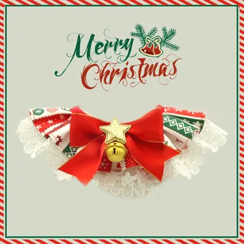 Christmas Style Lace Bib Cat Collar Holiday Pet Fashion Accessory for small middle large Dogs Cats
