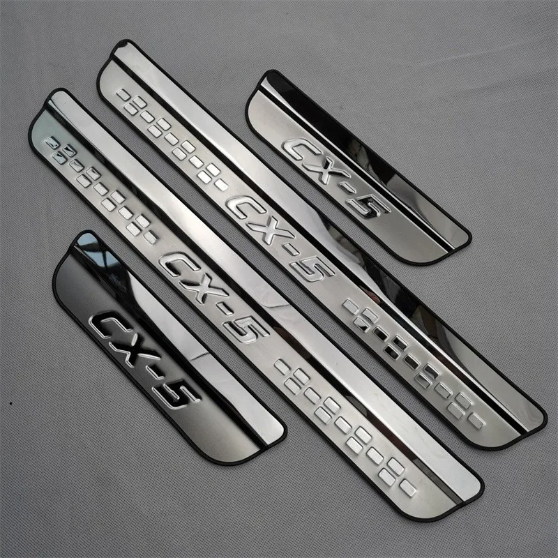 Car Accessories for Mazda Cx-5 cx5 2017 2018 2019 2020 2021 2022 2023 Stainless Door Sill Plate Trim Scuff Panel Protector 1