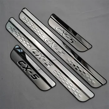 Car Accessories for Mazda Cx-5 cx5 2017 2018 2019 2020 2021 2022 2023 Stainless Door Sill Plate Trim Scuff Panel Protector 1